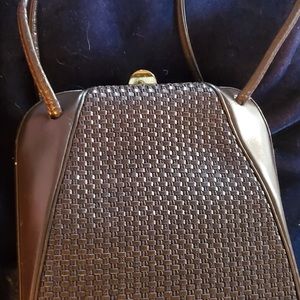 Vintage Paristyles Weaved purse brown